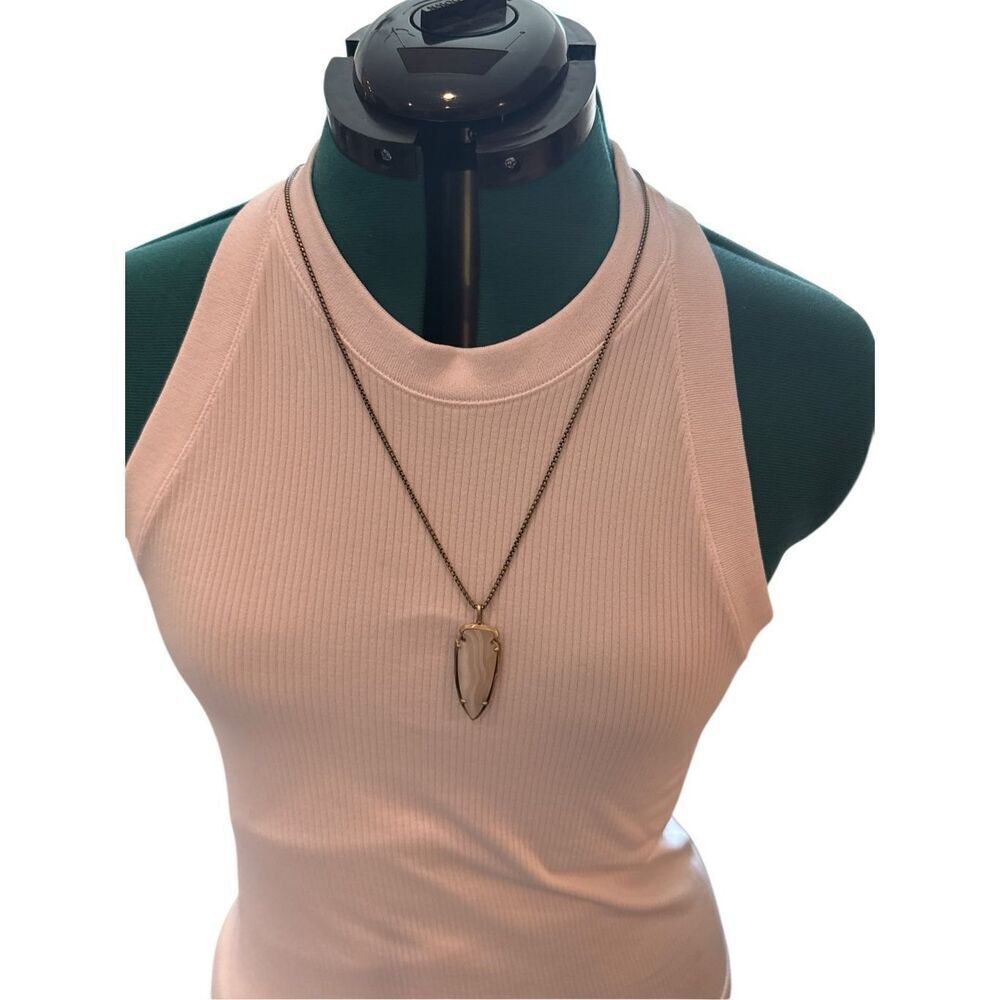 Kendra Scott White Stone Arrow with Gold Necklace